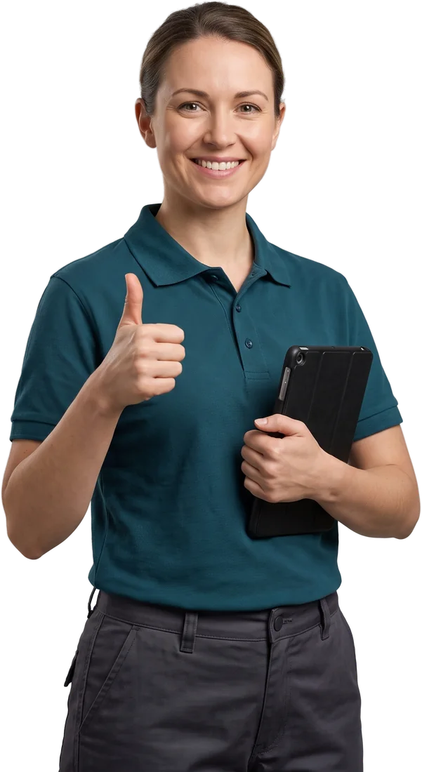 Technicien satisfait, pouce levé